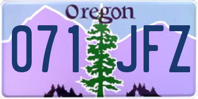 OR license plate 071JFZ