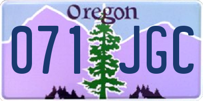 OR license plate 071JGC
