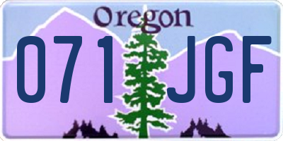 OR license plate 071JGF