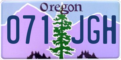 OR license plate 071JGH