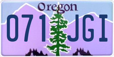 OR license plate 071JGI