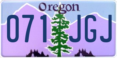 OR license plate 071JGJ
