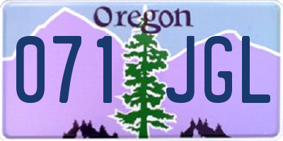 OR license plate 071JGL