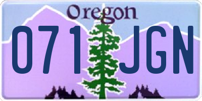 OR license plate 071JGN