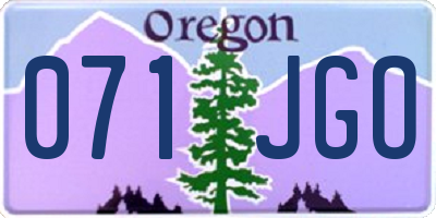 OR license plate 071JGO