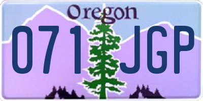OR license plate 071JGP