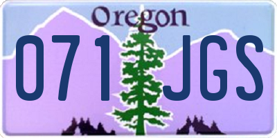 OR license plate 071JGS