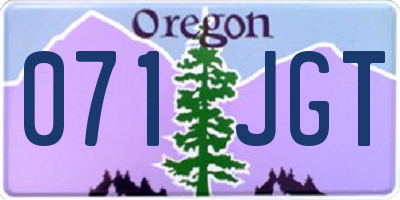 OR license plate 071JGT