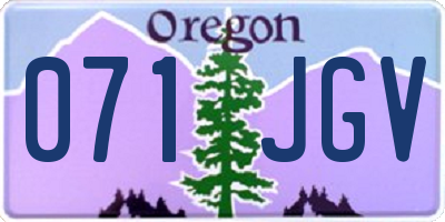OR license plate 071JGV
