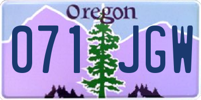 OR license plate 071JGW