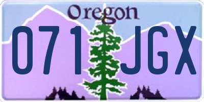 OR license plate 071JGX