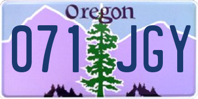 OR license plate 071JGY