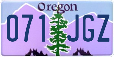OR license plate 071JGZ