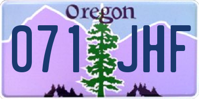 OR license plate 071JHF