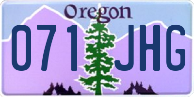 OR license plate 071JHG