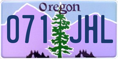 OR license plate 071JHL