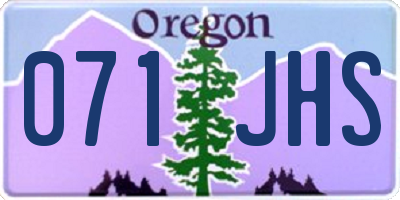 OR license plate 071JHS