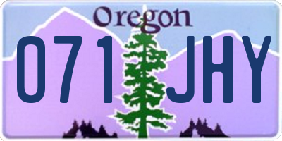 OR license plate 071JHY