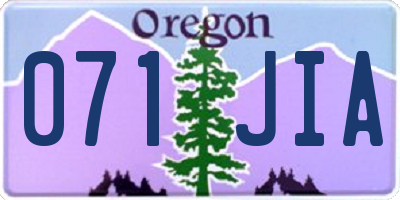 OR license plate 071JIA