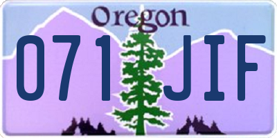 OR license plate 071JIF