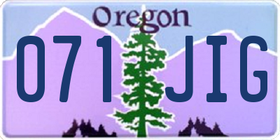 OR license plate 071JIG