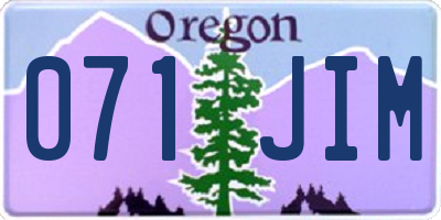 OR license plate 071JIM