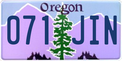 OR license plate 071JIN
