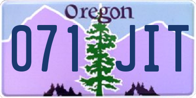 OR license plate 071JIT