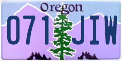 OR license plate 071JIW