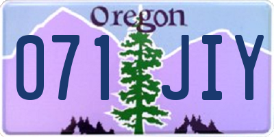 OR license plate 071JIY