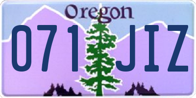 OR license plate 071JIZ