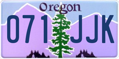 OR license plate 071JJK