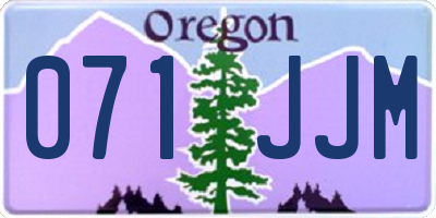 OR license plate 071JJM