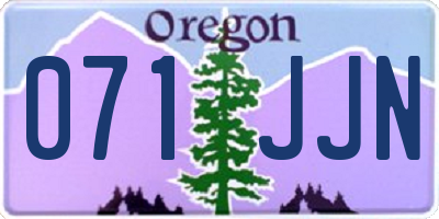 OR license plate 071JJN