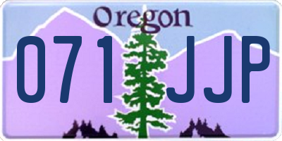 OR license plate 071JJP