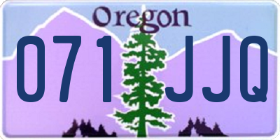 OR license plate 071JJQ
