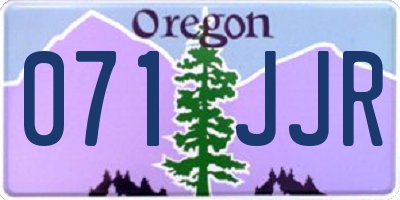 OR license plate 071JJR