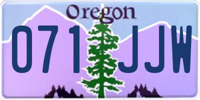 OR license plate 071JJW