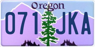 OR license plate 071JKA