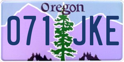 OR license plate 071JKE