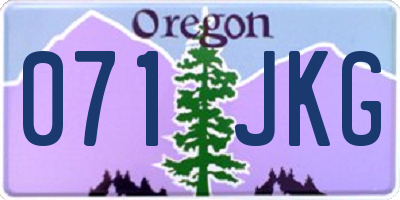 OR license plate 071JKG