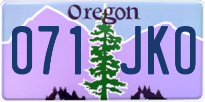 OR license plate 071JKO