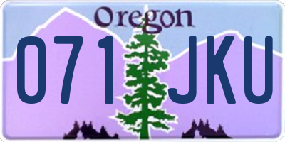 OR license plate 071JKU