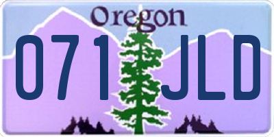 OR license plate 071JLD
