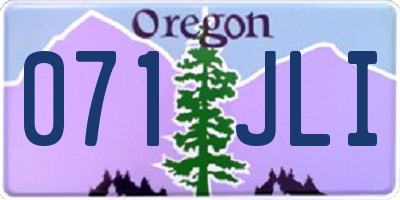 OR license plate 071JLI