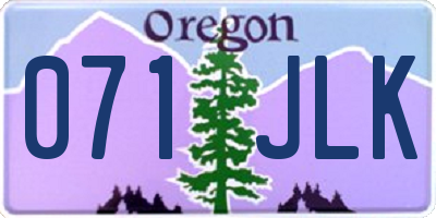 OR license plate 071JLK