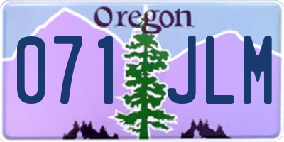 OR license plate 071JLM
