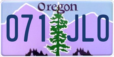OR license plate 071JLO