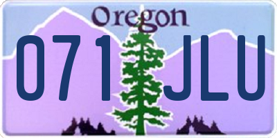 OR license plate 071JLU