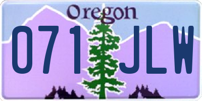 OR license plate 071JLW